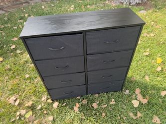Black 8-Drawer Fabric Dresser Storage Unit