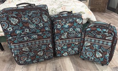 Vera Bradley Luggage Set Java Blue Paisley