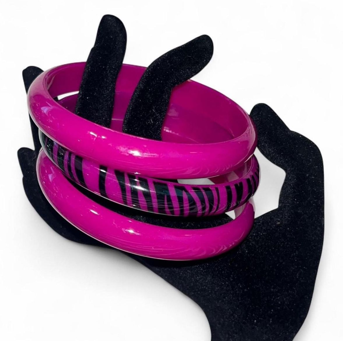 Magenta Zebra Print Bangle Bracelets🧞‍♀️