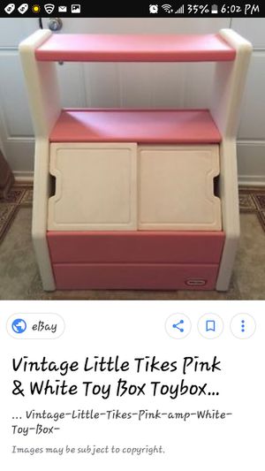Little Tikes Vintage Pink And White Toy Chest For Sale In San