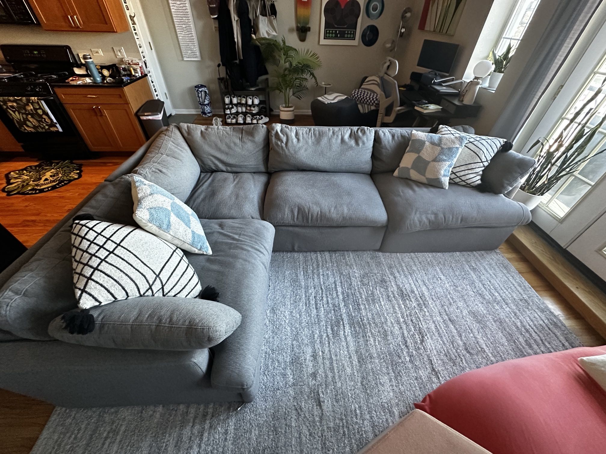 Grey Sectional With Recliners