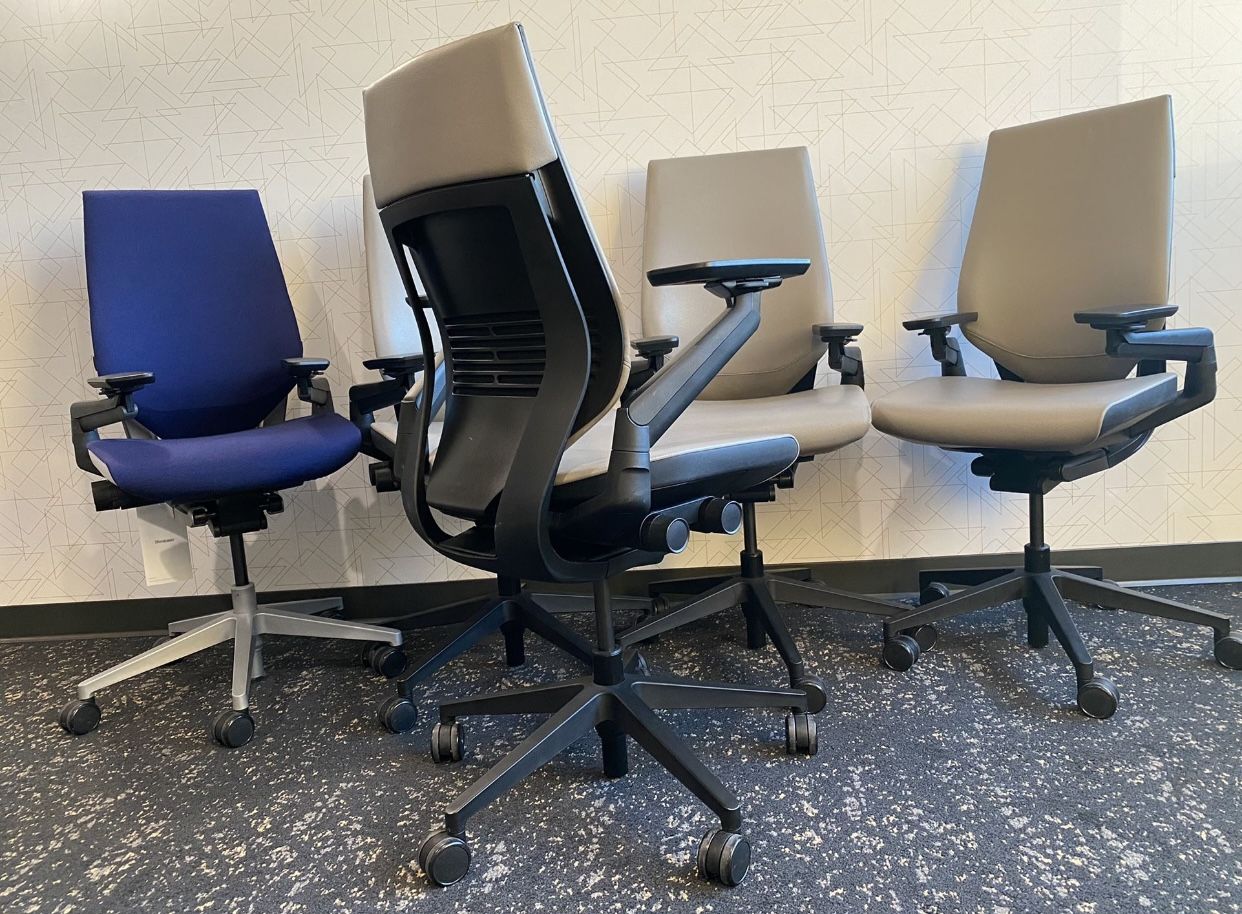 Steelcase Gesture With Wrapped Back In Mica Color Elmosoft Leather