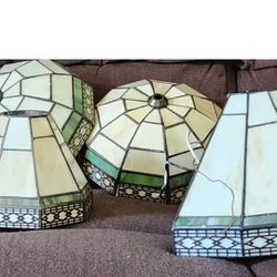 Vintage Mission Style Stained Glass Shdes