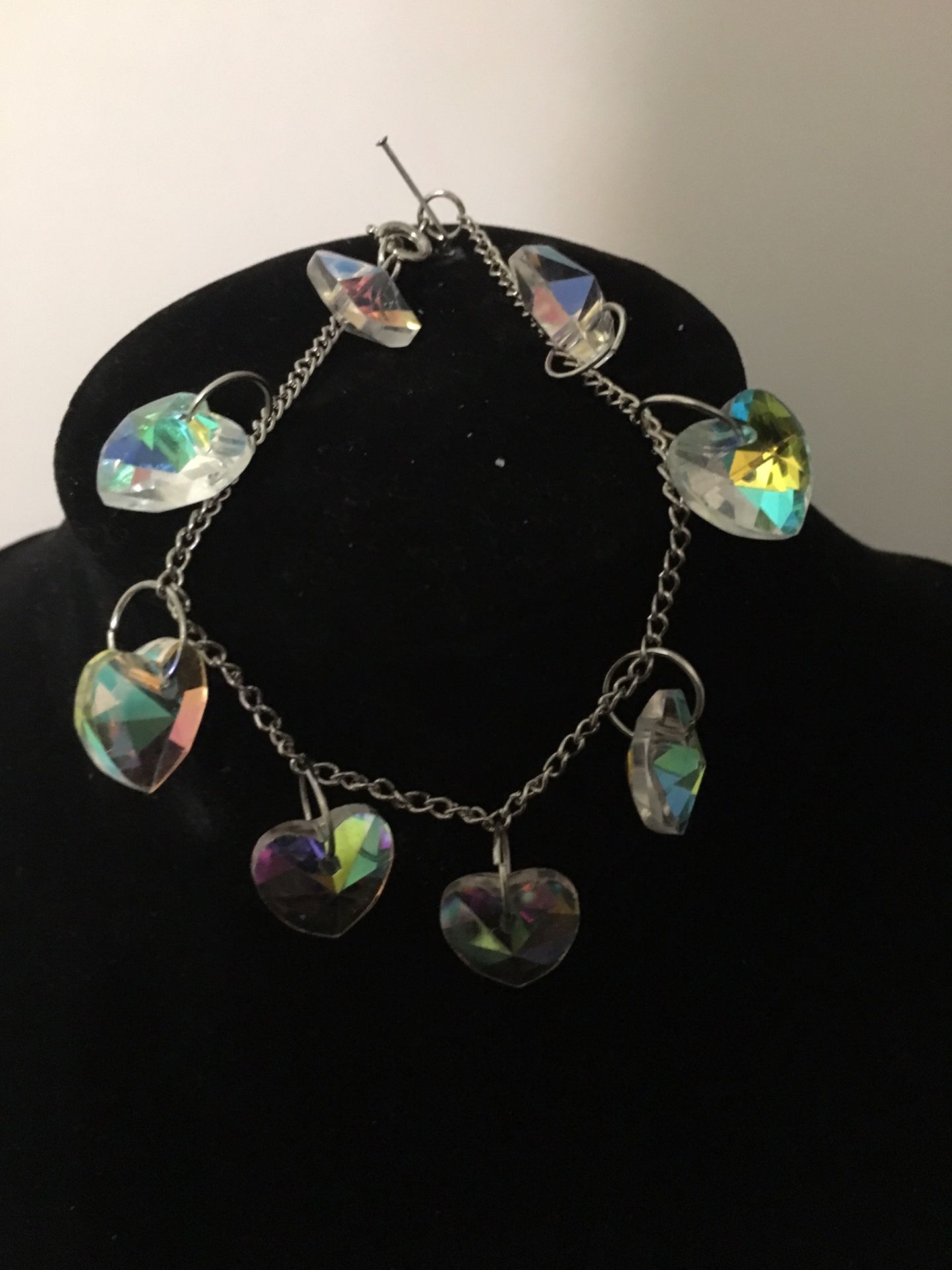 Handmade crystal heart shaped bracelet