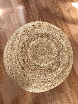 NEW Braided Jute Pouf