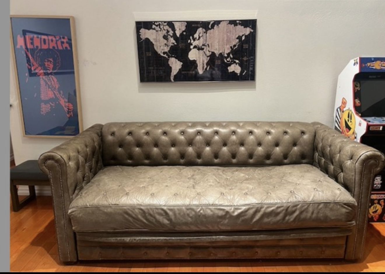 Leather Sofa Sleeper -$100 Must Pick Up Asap!