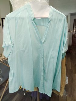 Blouse Blue Plus Size