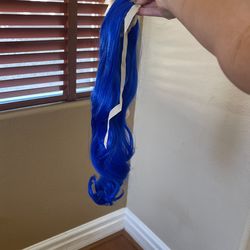 Blue Ribbon Ponytail Wrap 