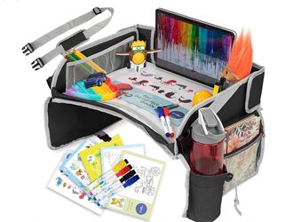 PILLANI Kids Travel Tray for Car - Car Seat Tray for Kids Travel, Car
