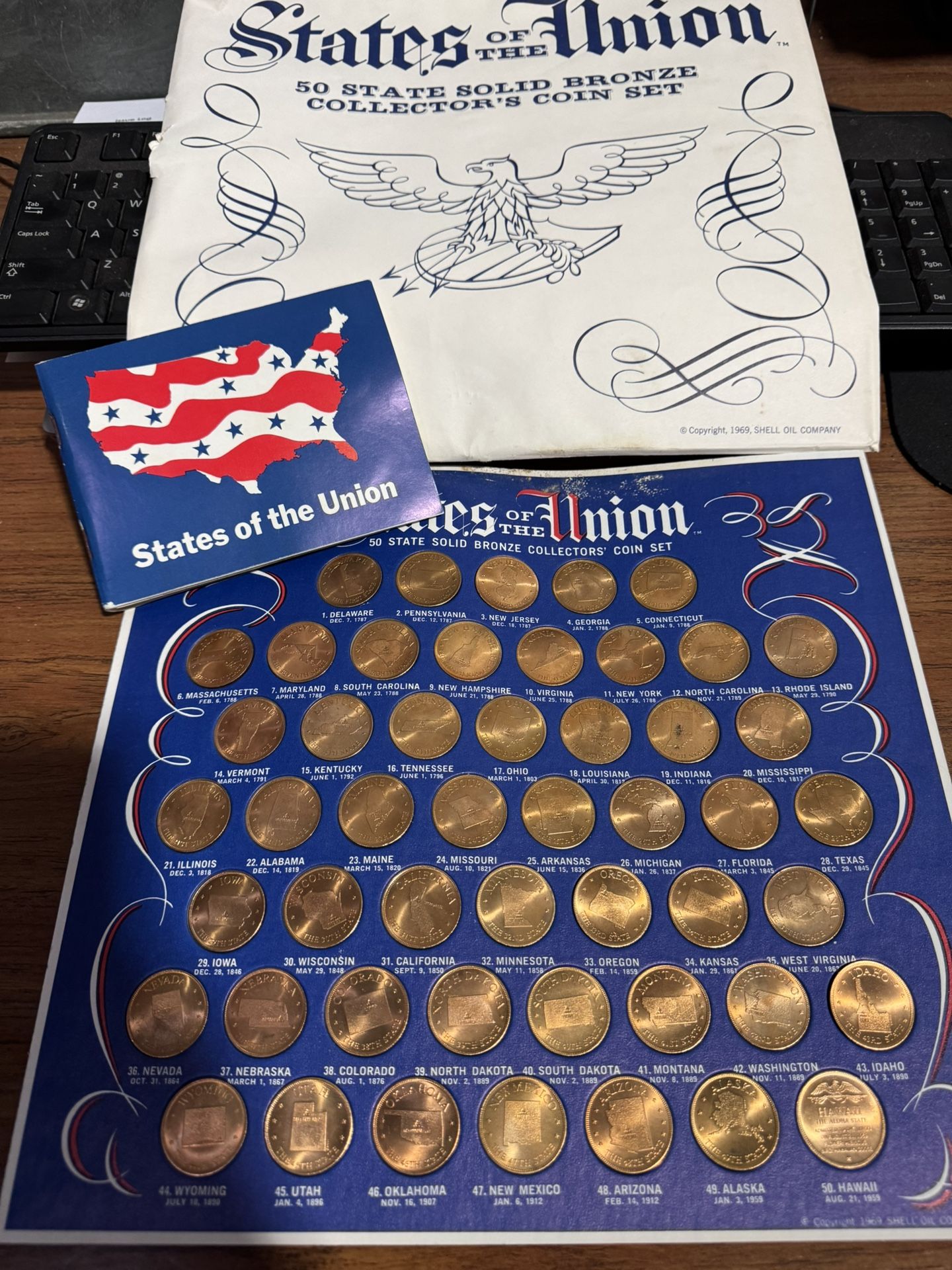 Vintage State Of The Union Bronze Coin Set !Christmas Gift !