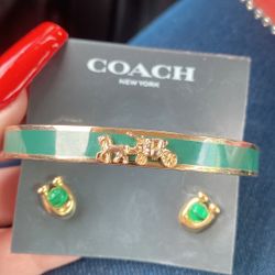 COACH Cuff w/ Brand new stud Earrings 