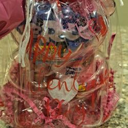 Valentine's Teady Bear  Jar Gift With Candy