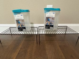 4 items - 2 Helper shelves with 2 storage 14 cup dispensers