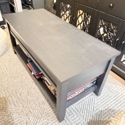 Yaheetech 39.5in Lift Top Coffee Table w/ Storage & 2 Open Shelves for Living Room, Black