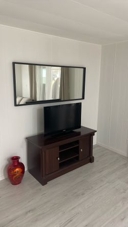 Huge Mirror Black Wood Frame