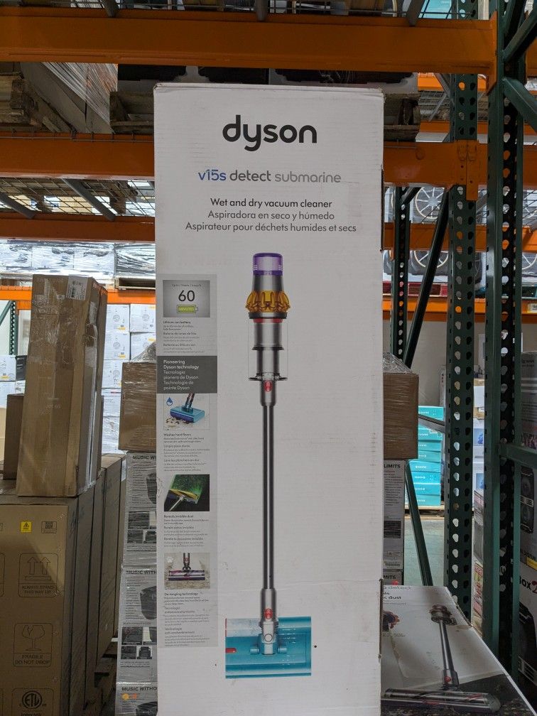 Dyson - V15s Detect Submarine Cordless Vacuum with 10 accessories - Yellow/Nickel