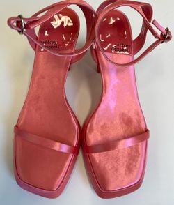 Jeffrey Campbell Pink Women's Adjustable Buckle Slingback Block Heels Size 9