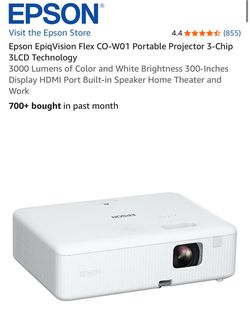 Epson EpiqVision Flex CO-W01 Portable Projector 3-Chip 3LCD Technology