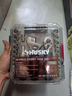 Husky 1/4 in. and 3/8 in. Drive Stubby Ratchet and Socket Set (46-Piece) – New