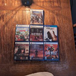 Ps5 Games Dead Island 2 Price 30 Dying Light 2 Ps4  25 Alan Wake 2 Price 35 Assassin's Mirage Price 15  Jedi Survivor Ps5 Price 25 Evil West Ps5 20