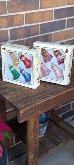 Vintage Christmas By Krebs Hand Decorated Glass Ornaments Set Of Two