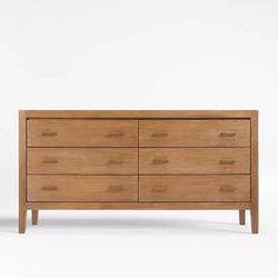 Crate & Barrel Dawson Grey Wash 6-Drawer Dresser