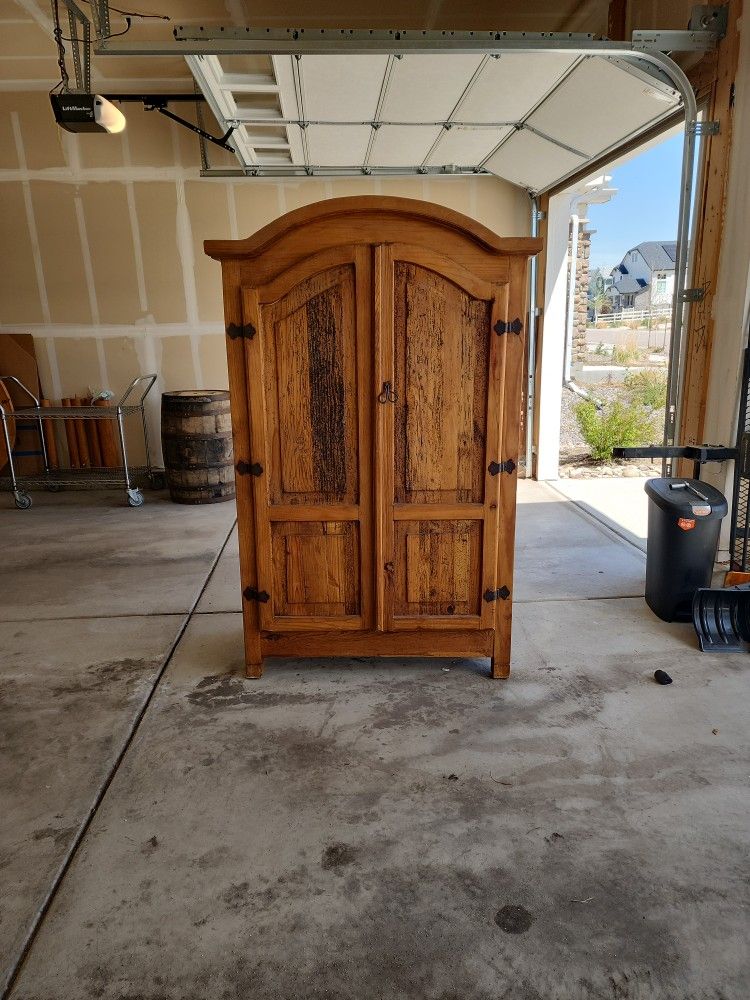 Pottery Barn Solid Oak Armoire