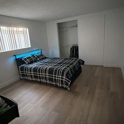 Queen LED Bed frame & 12inch hybrid memory foam mattress