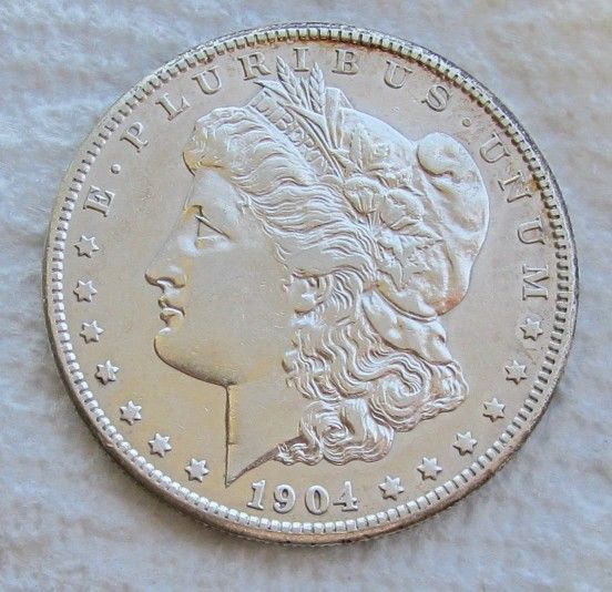 1904-S Morgan Silver Dollar Rare Key Date San Francisco Mint AU Detail Cleaned