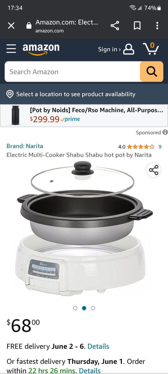 Narita Electric Multi-Cooker Shabu Shabu Hot Pot