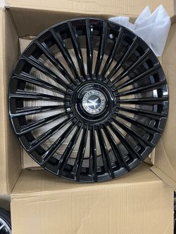Mercedes S550 Gle Gl Gls 22” New Blk Amg Maybach Style Rims With Floating Caps And Tires Set 