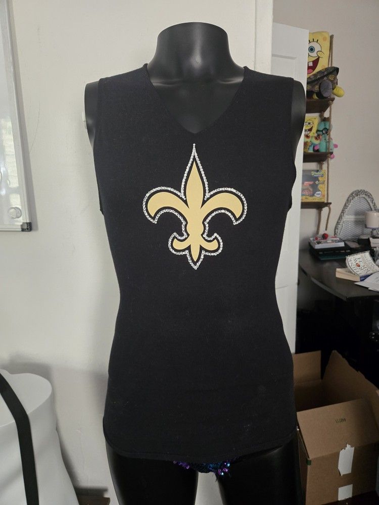 Saints Black Sleeveless Top