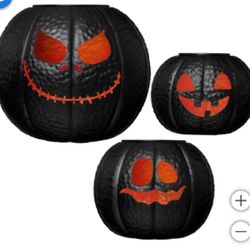Halloween Metal Pumpkin Lanterns, Set of 3