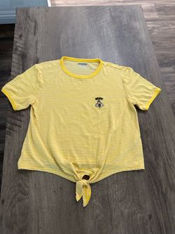 Striped, short-sleeve crop top  size m
