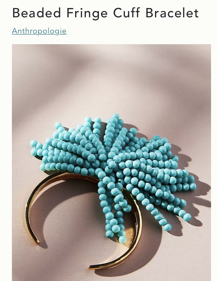 Beaded Cuff Bracelet 14k Gold Plated