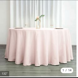 Rose Gold 132” Polyester Tablecloths