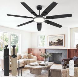 Black Ceiling Fan with Light and Remote