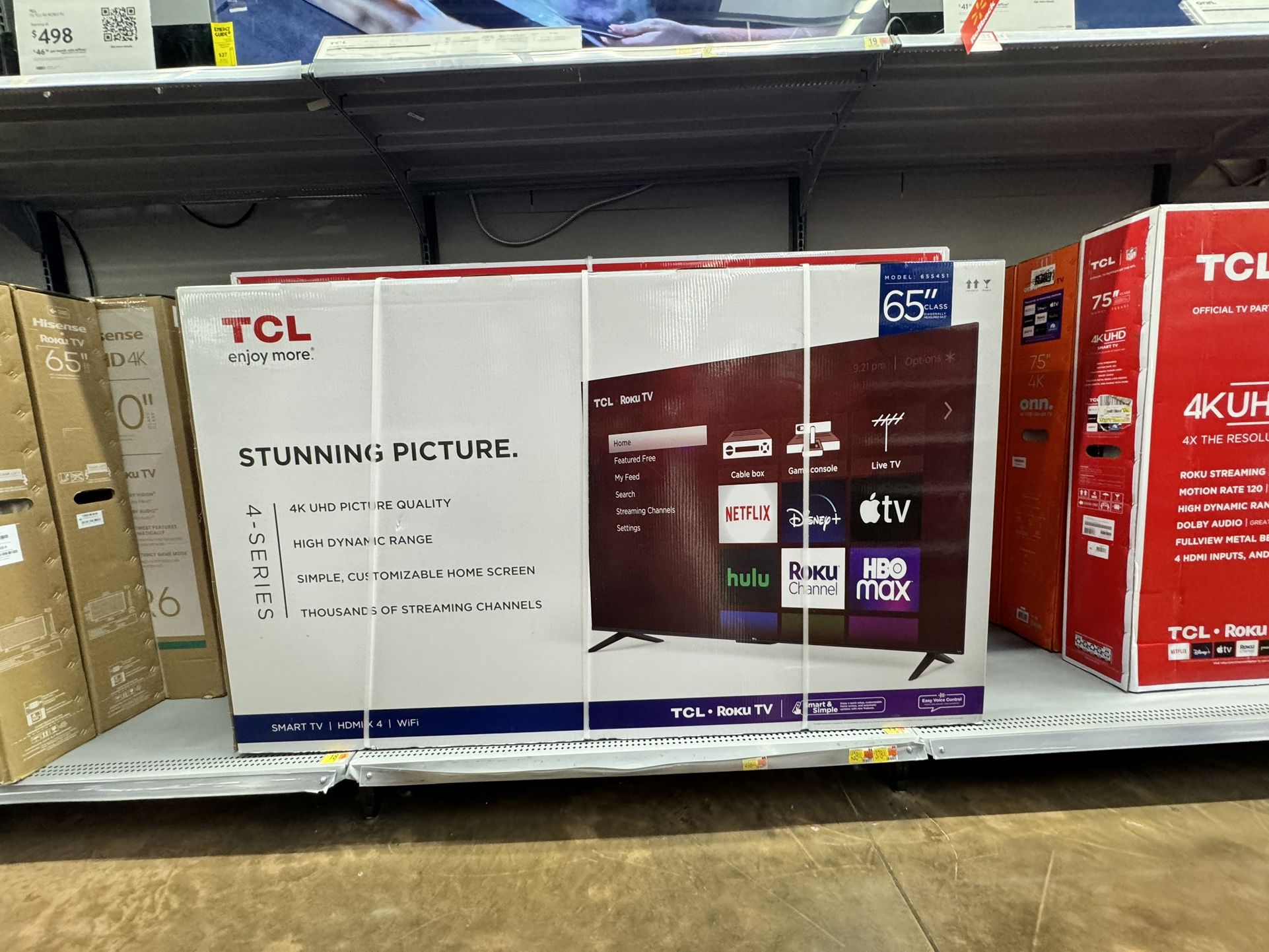 65” TCL Smart 4K Roku Led Tv 