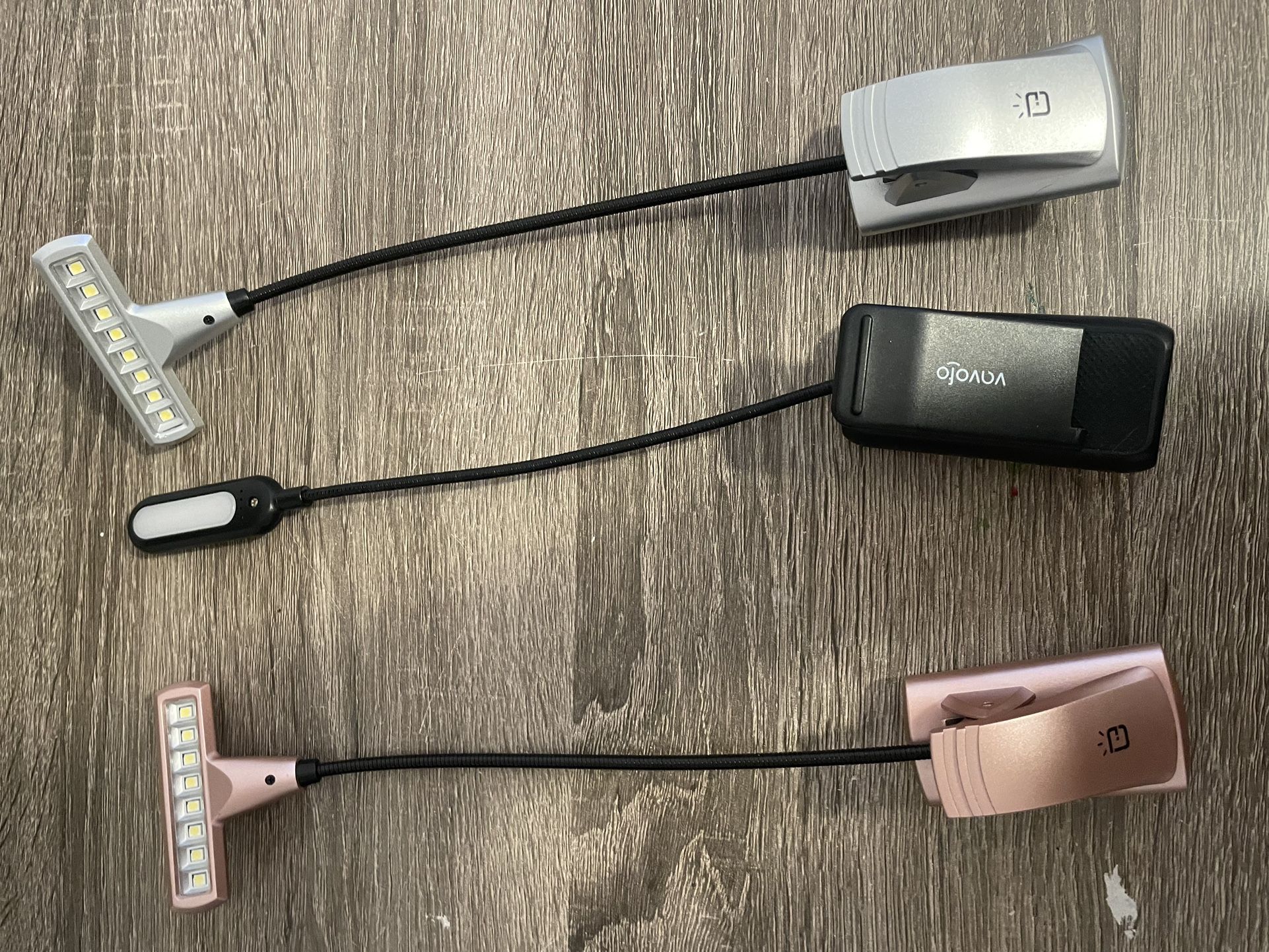 3 clip-on lights