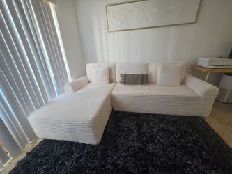 Modern White Sectional Sofa - Like New