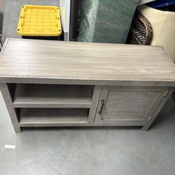 Rustic Wood TV Stand Media Console w/ shelves and Cabinet