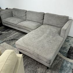 Gray Sectional Sofa Free Delivery Couch 