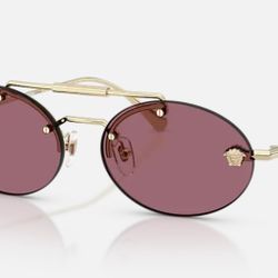 Versace Women's Designer Oval Sunglasses  Violet Lenses