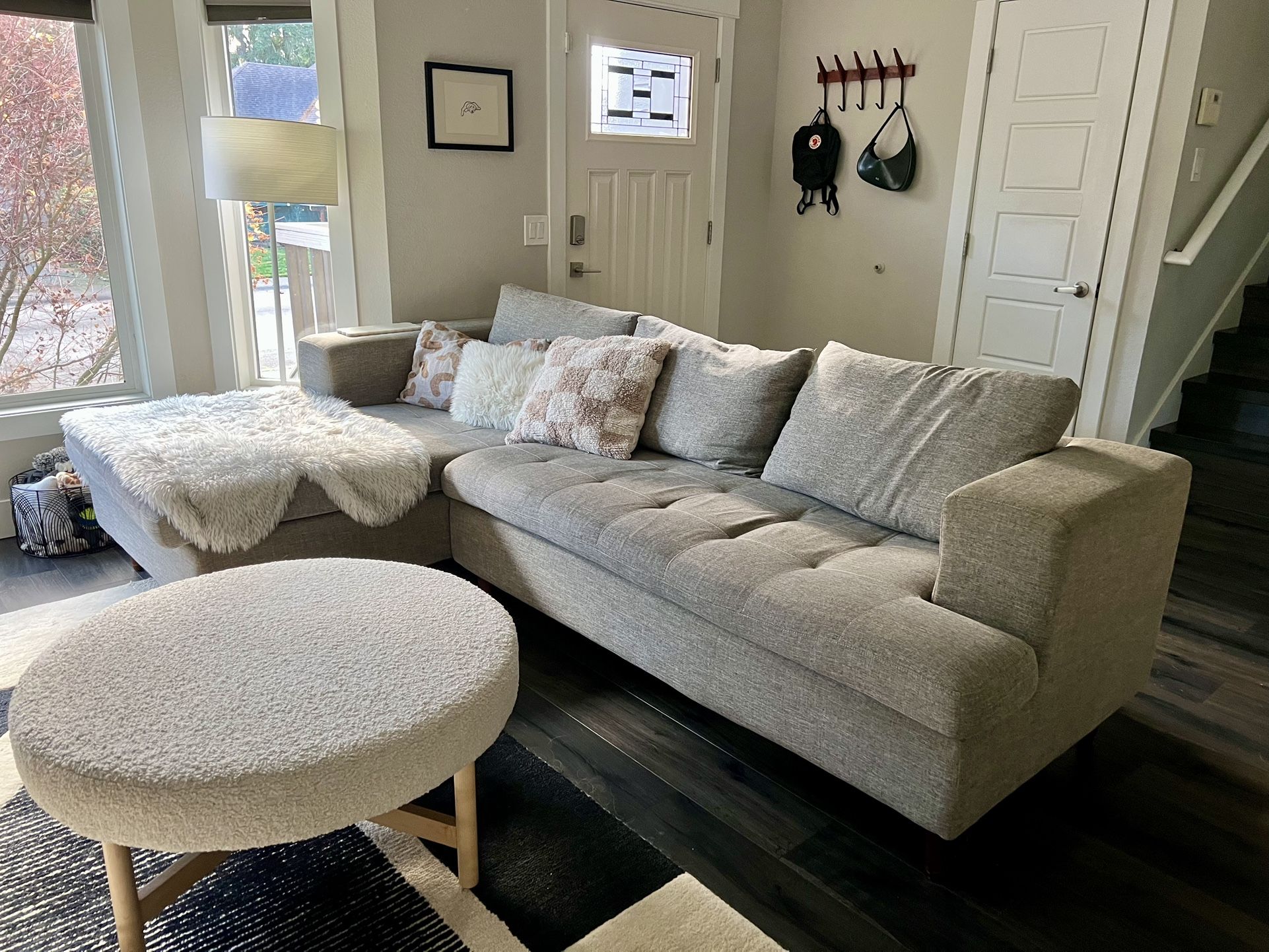 free grey dania sectional couch