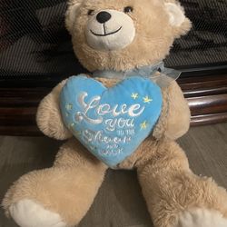  Blue Heart Bear 20”In