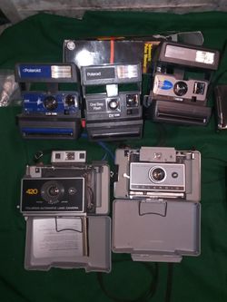 Polaroid land cameras and others.