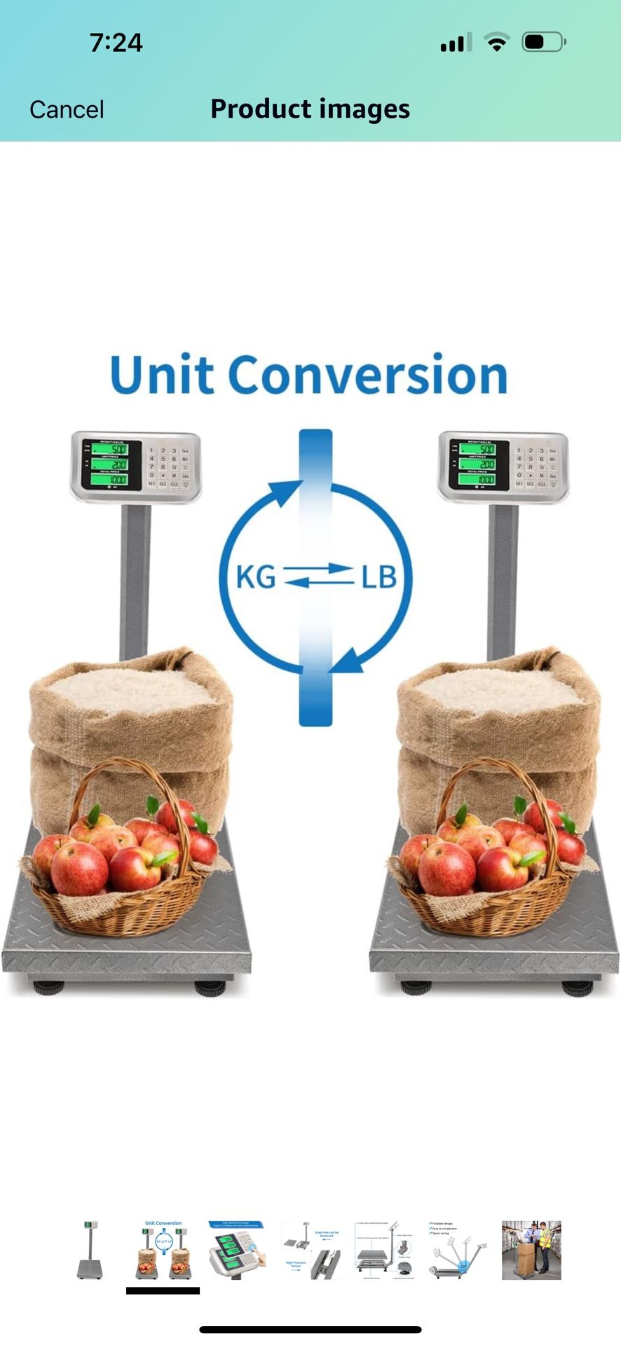 Orig$70 now$35TUFFIOM 661lbs Electronic Industrial Commercial Platform Scale,Stainless Steel High-Definition LCD Display