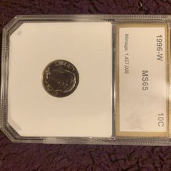 1996 Dime West Point Mint Mark Ms-65
