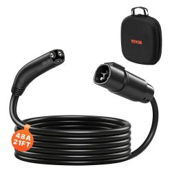  EV Charger Extension Cable for Tesla, 48Amp 21 ft Max 240V 11.52 kW with NACS Plug, EV Extension Cord for Level 1/2 Tesla Mobile/Wall Connector/