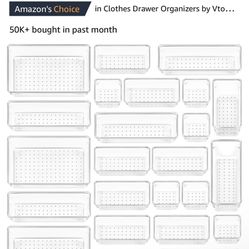 25 PCS Clear Plastic Drawer Organizers
